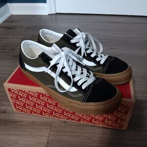 Mens vans sz 10 worn once green black authentic style 36 punk 90s skater grunge